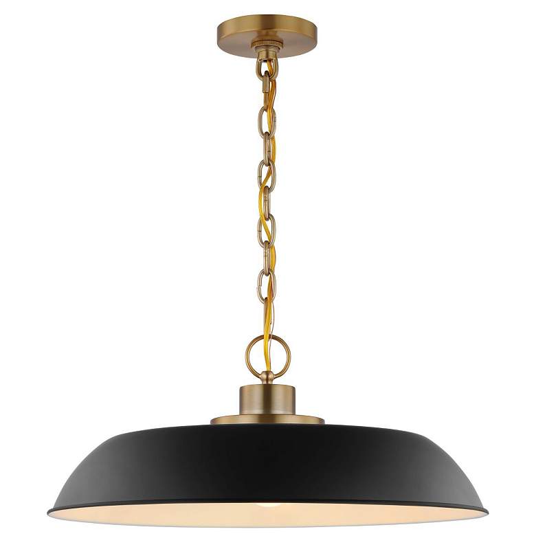 Image 3 Colony; 1 Light; Medium Pendant; Matte Black with Burnished Brass more views
