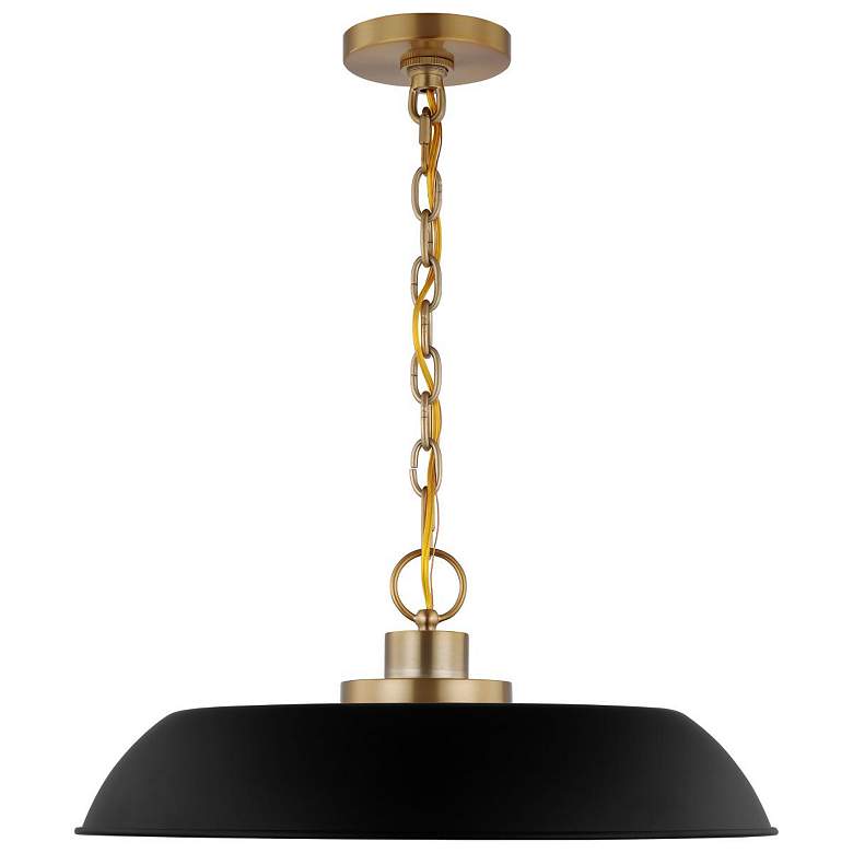 Image 4 Colony; 1 Light; Medium Pendant; Matte Black with Burnished Brass more views
