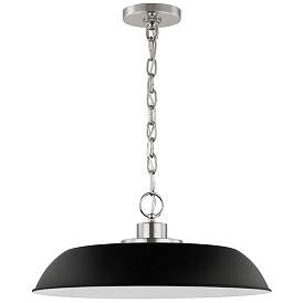 Image1 of Colony; 1 Light; Medium Pendant; Matte Black with Polished Nickel