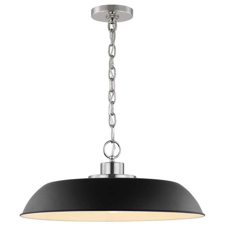 Image 3 Colony; 1 Light; Medium Pendant; Matte Black with Polished Nickel more views