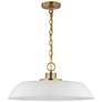 Colony; 1 Light; Medium Pendant; Matte White with Burnished Brass