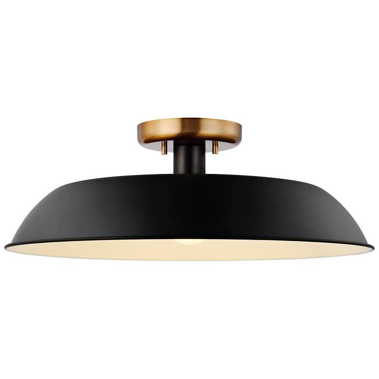 Image 5 Colony 1 Light Medium Semi-Flush Mount Fixture Matte Black more views