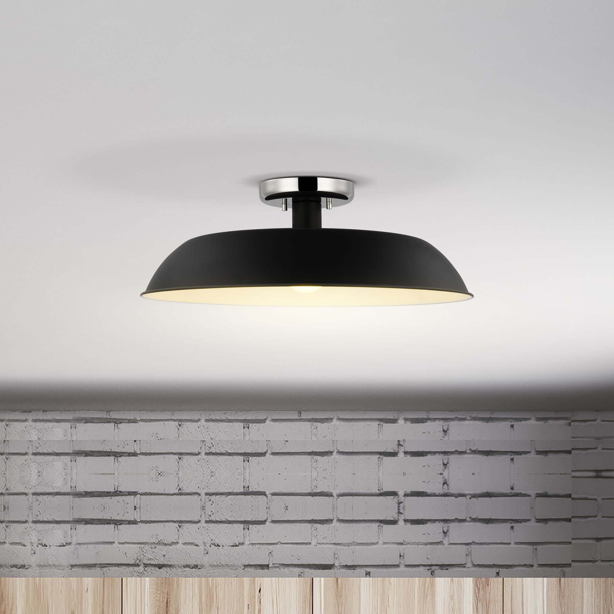 Image 6 Colony; 1 Light; Medium Semi-Flush Mount Fixture; Matte Black more views