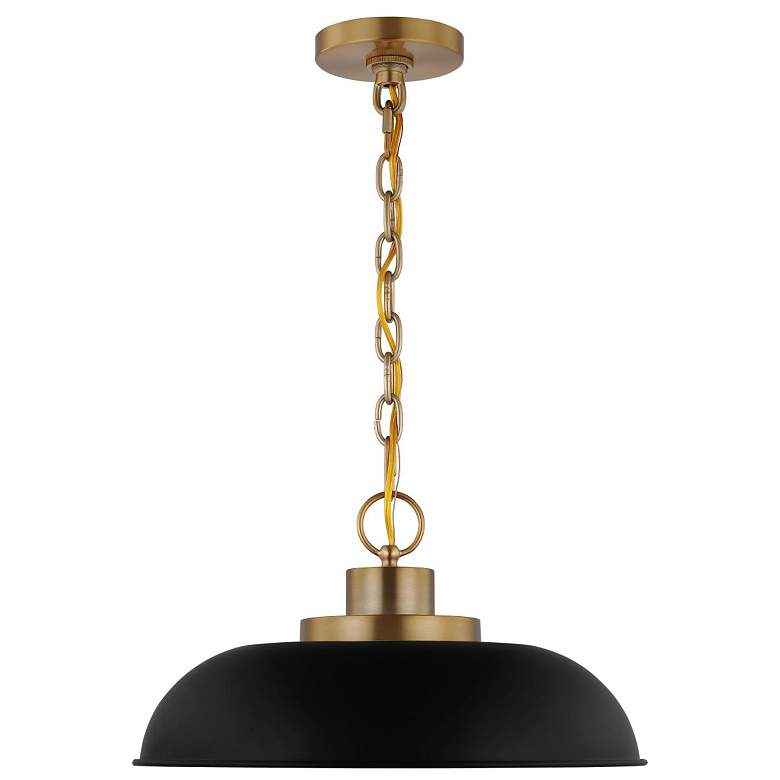 Image 4 Colony; 1 Light; Small Pendant; Matte Black with Burnished Brass more views