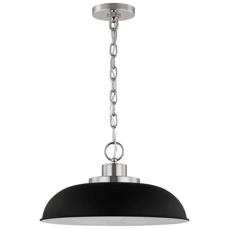 Image 1 Colony; 1 Light; Small Pendant; Matte Black with Polished Nickel
