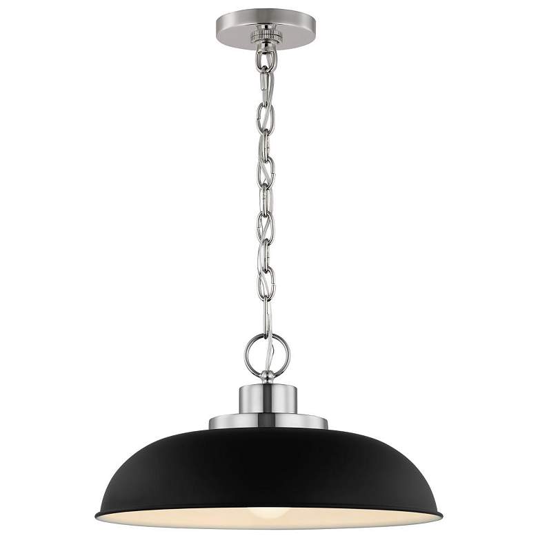 Image 3 Colony; 1 Light; Small Pendant; Matte Black with Polished Nickel more views