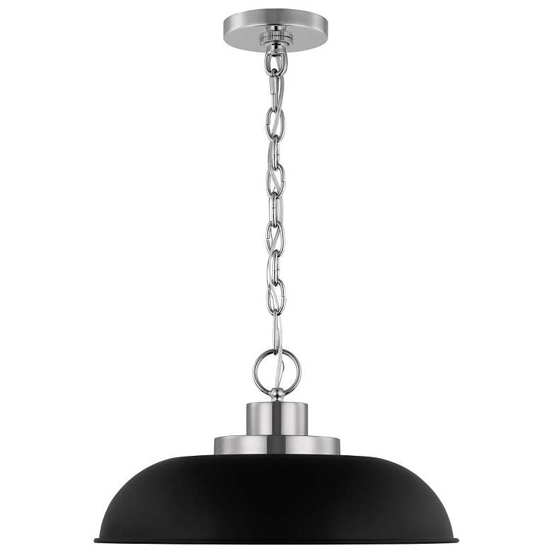 Image 4 Colony; 1 Light; Small Pendant; Matte Black with Polished Nickel more views