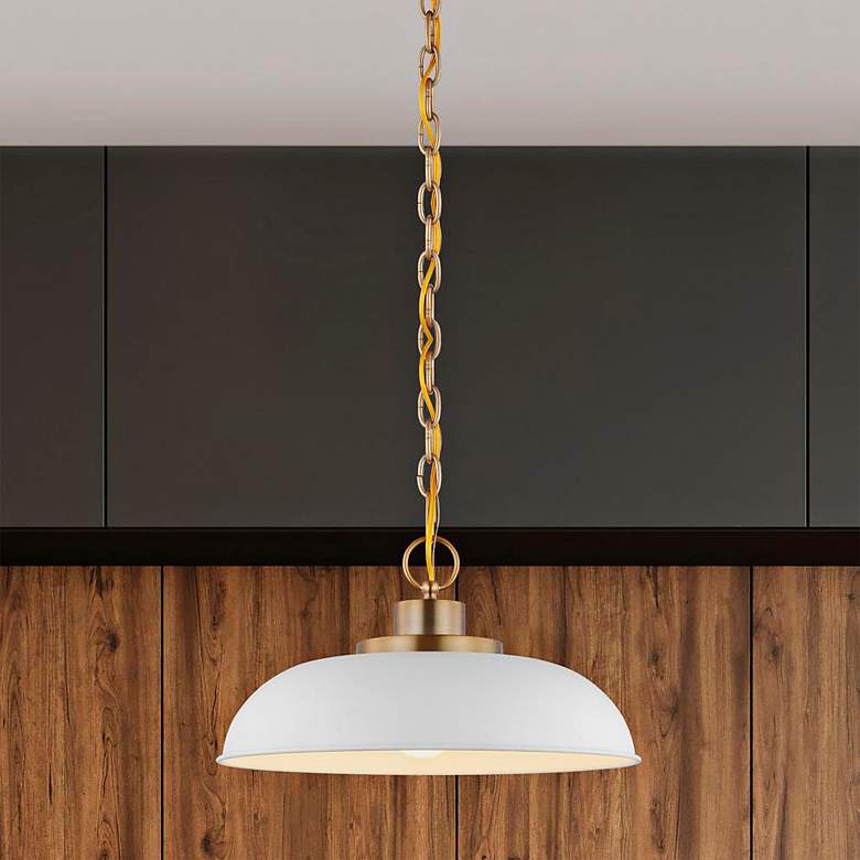 Image 1 Colony 15" Wide Burnished Brass Bowl Pendant Light
