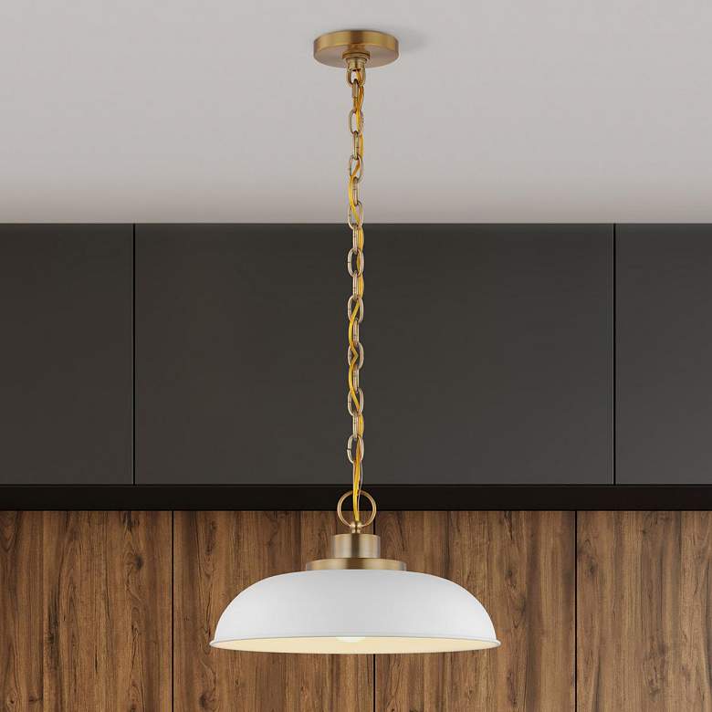 Image 7 Colony 15" Wide Burnished Brass Bowl Pendant Light more views