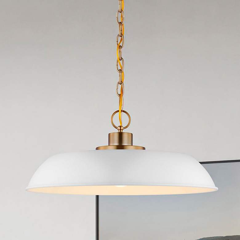 Image 1 Colony 20" Wide Burnished Brass Bowl Pendant Light