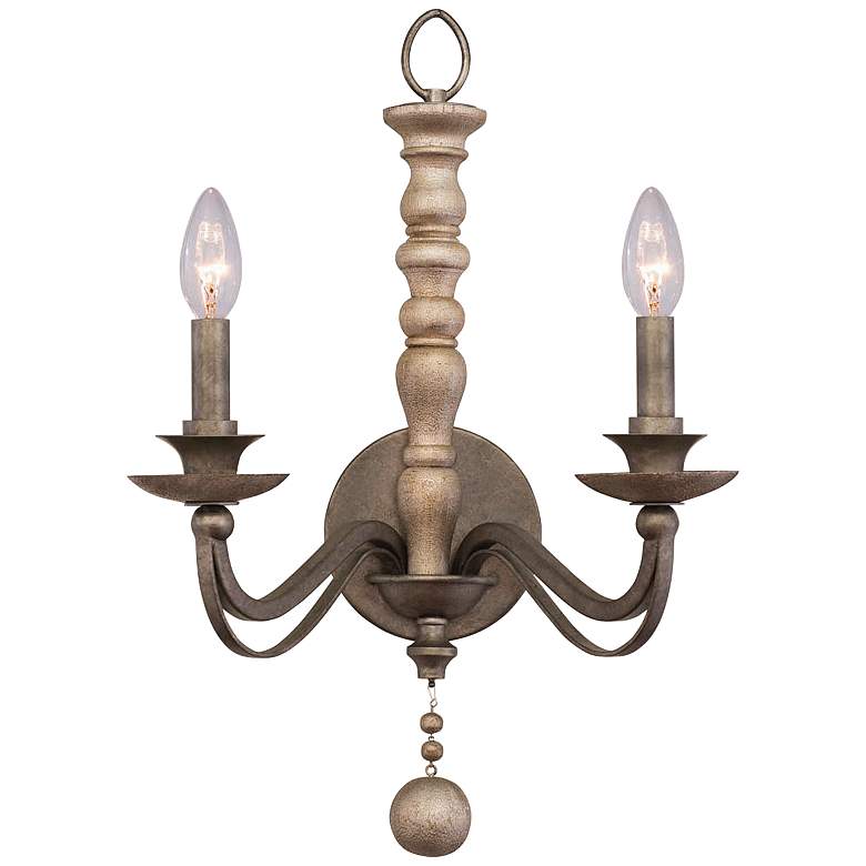 Image 1 Colony 21 inch High Dune Silver 2-Light Wall Sconce
