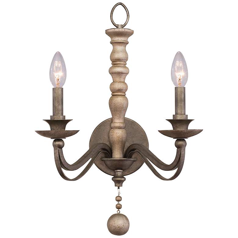 Image 1 Colony 21" High Dune Silver 2-Light Wall Sconce