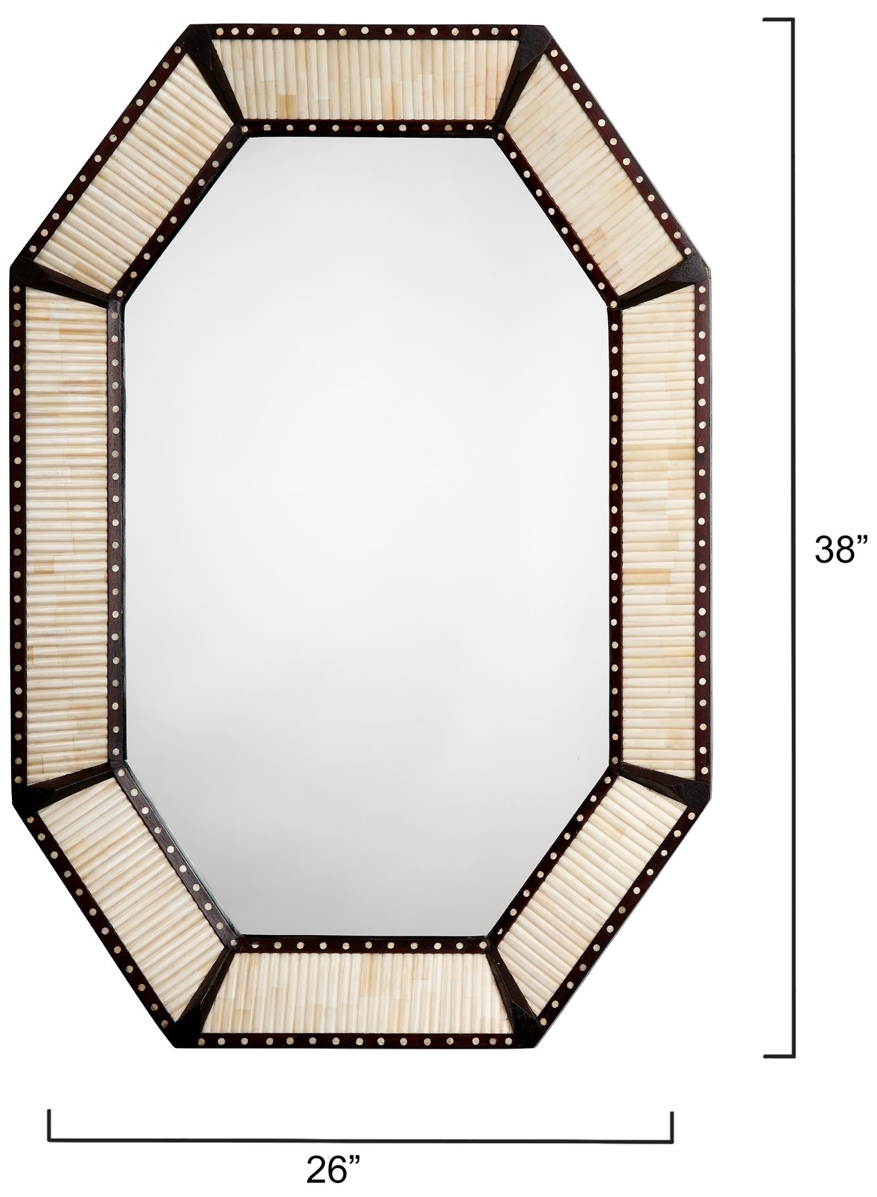 Image 7 Colony Brown and Off-White 26" x 38" Octagonal Wall Mirror more views