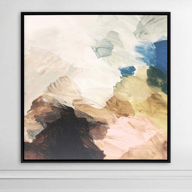 Image 2 Color Meld 41 inch Square Framed Giclee on Canvas Wall Art