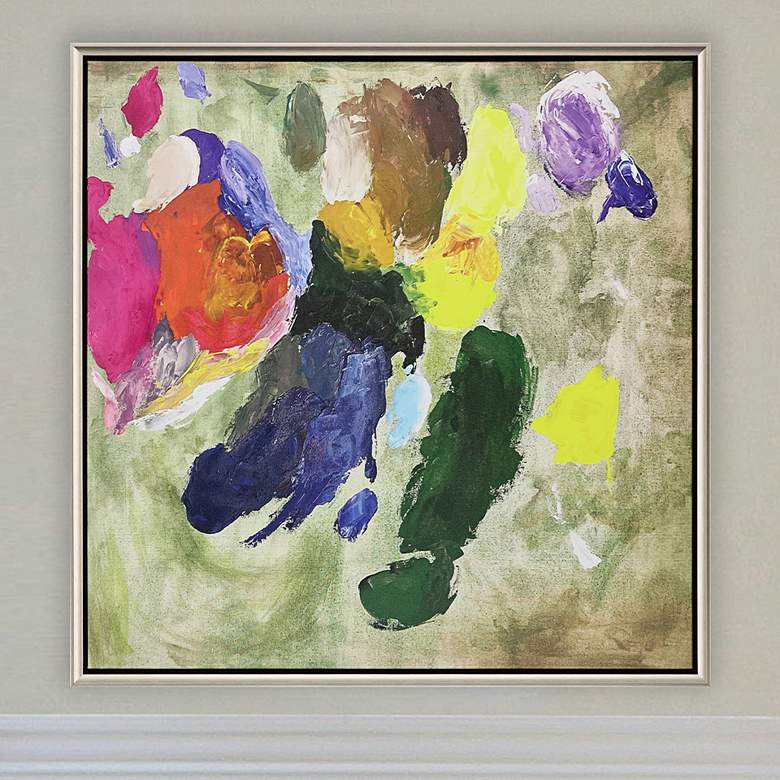 Image 1 Color Parade 40" Square Giclee Framed Canvas Wall Art