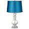 Color Plus 30" Satin Turquoise and Glass Fillable Apothecary Lamp