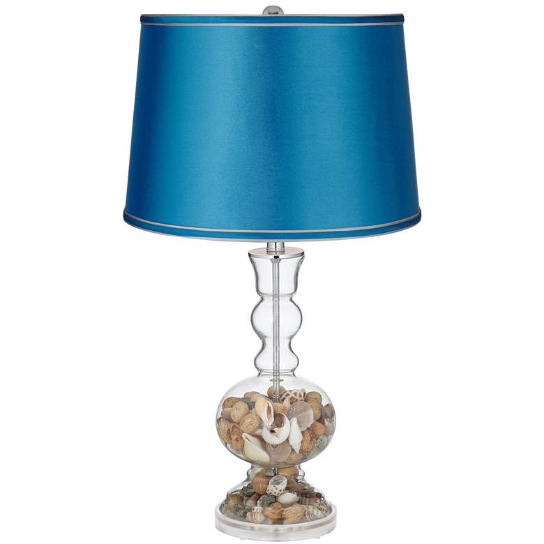 Image 2 Color Plus 30" Satin Turquoise and Glass Fillable Apothecary Lamp more views