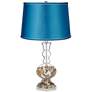 Color Plus 30" Satin Turquoise and Glass Fillable Apothecary Lamp