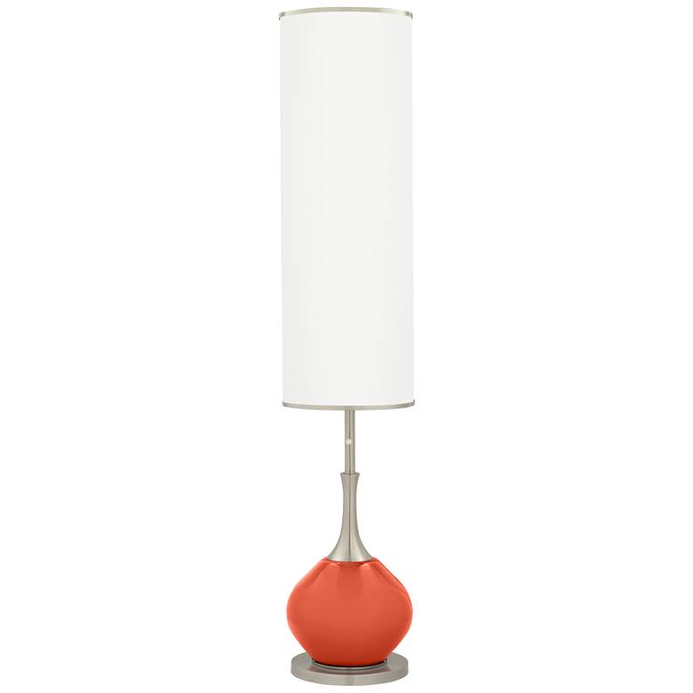 Image 1 Color Plus 62 inch High Modern Glass Daring Orange Floor Lamp