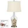 Color Plus Anya 32 1/4" Clear Glass Fillable Lamp with USB Dimmer
