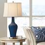 Color Plus Anya 32 1/4" Glass Naval Blue Table Lamp