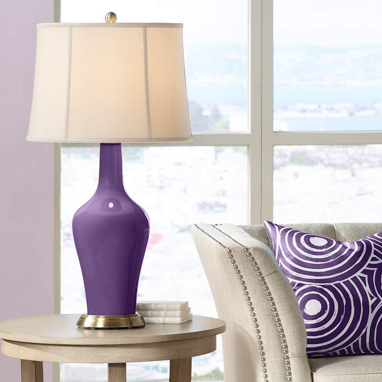 Color Plus Anya 32 1/4&quot; High Acai Purple Glass Table Lamp