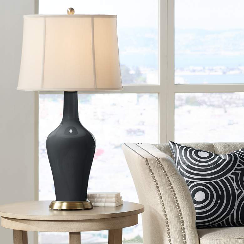 Image 1 Color Plus Anya 32 1/4" High Black of Night Glass Table Lamp