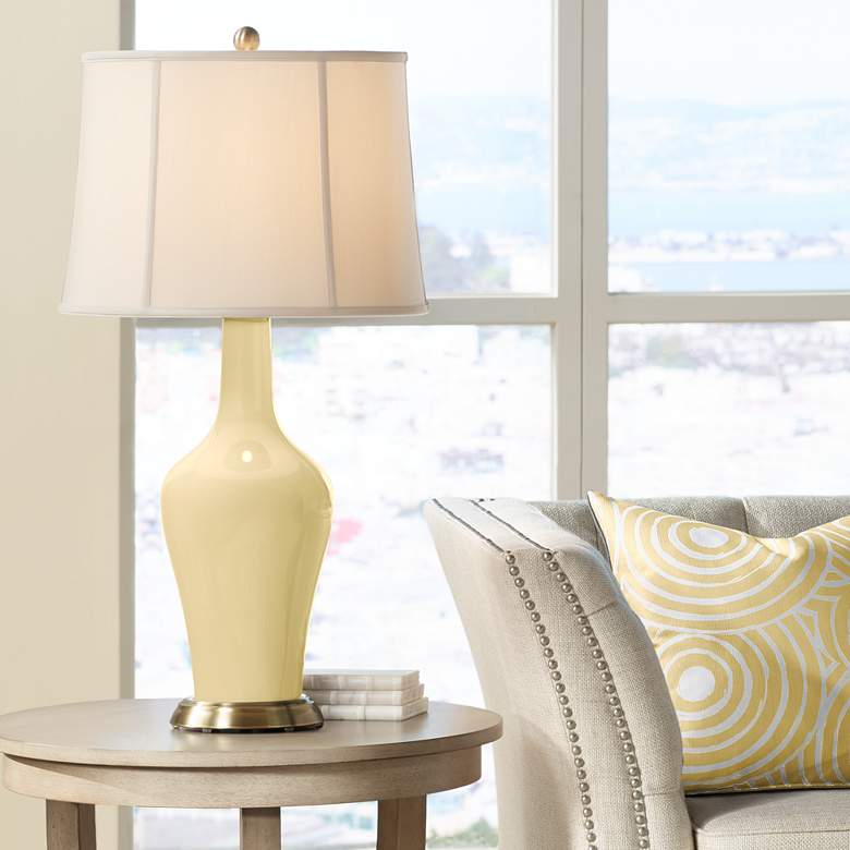 Image 1 Color Plus Anya 32 1/4" High Butter Up Yellow Glass Table Lamp