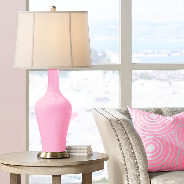 Color Plus Anya 32 1/4&quot; High Candy Pink Glass Table Lamp