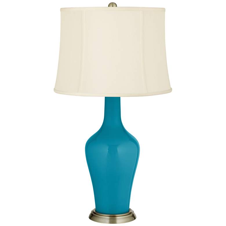 Image 2 Color Plus Anya 32 1/4" High Caribbean Sea Blue Glass Table Lamp