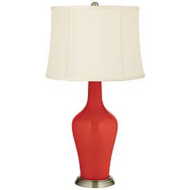 Image2 of Color Plus Anya 32 1/4" High Cherry Tomato Red Glass Table Lamp