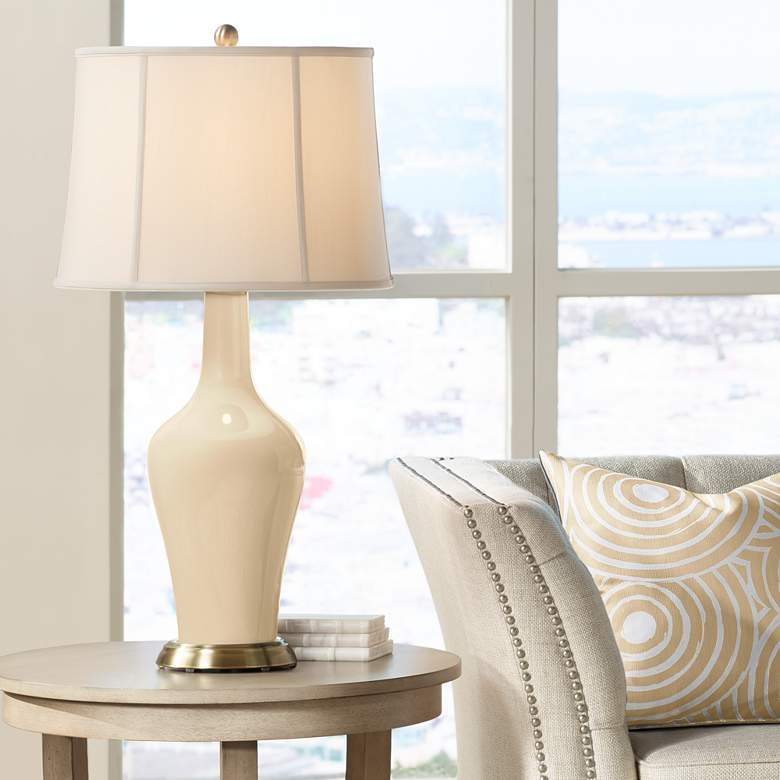 Image 1 Color Plus Anya 32 1/4" High Colonial Tan Glass Table Lamp