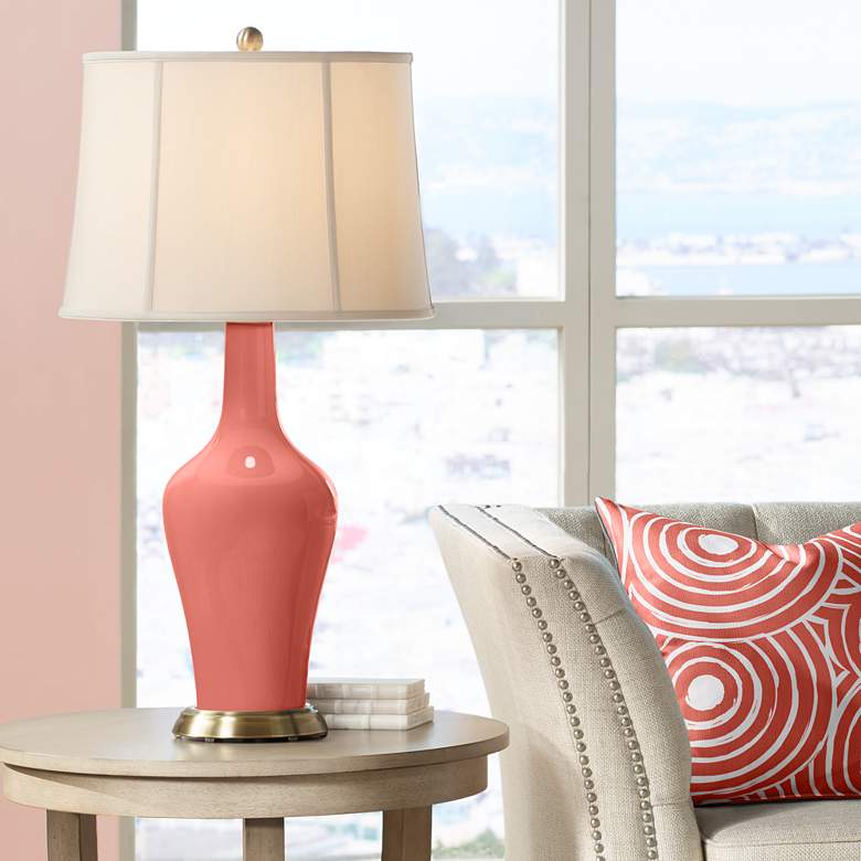Image 1 Color Plus Anya 32 1/4" High Coral Reef Pink Glass Table Lamp