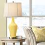 Color Plus Anya 32 1/4" High Daffodil Yellow Glass Table Lamp