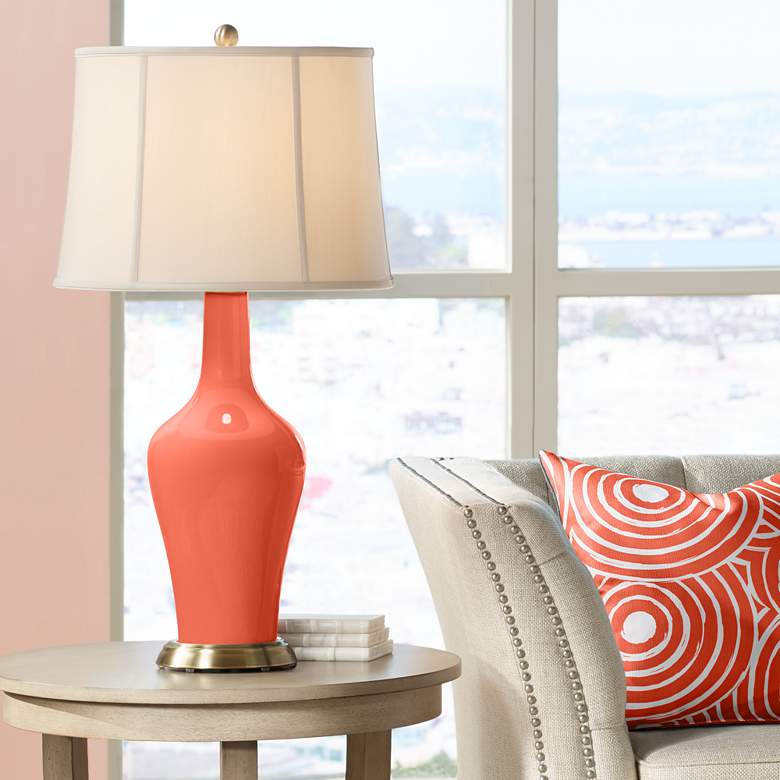 Image 1 Color Plus Anya 32 1/4 inch High Daring Orange Glass Table Lamp
