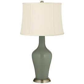 Image2 of Color Plus Anya 32 1/4" High Deep Lichen Green Glass Table Lamp