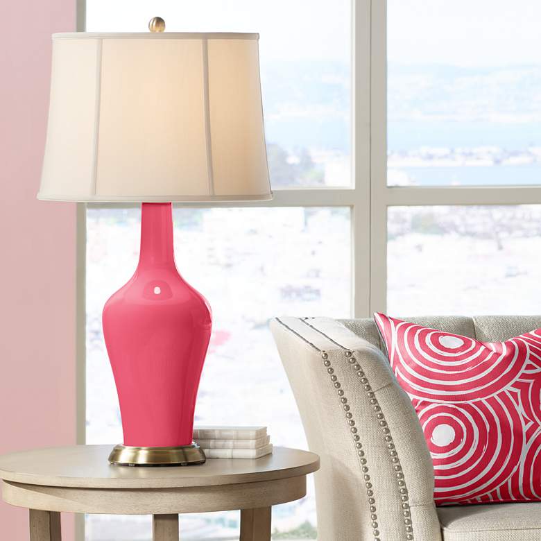 Image 1 Color Plus Anya 32 1/4" High Eros Pink Glass Table Lamp