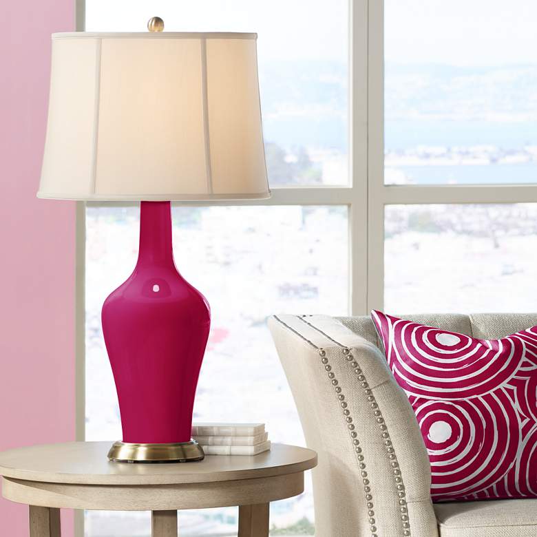Image 1 Color Plus Anya 32 1/4" High French Burgundy Red Glass Table Lamp