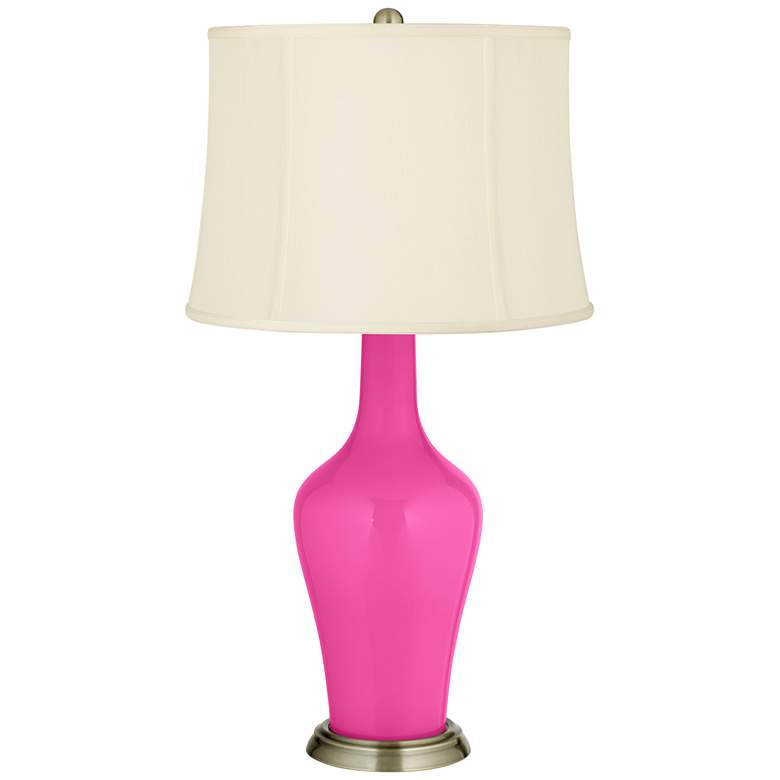 Image 2 Color Plus Anya 32 1/4 inch High Fuchsia Pink Glass Table Lamp