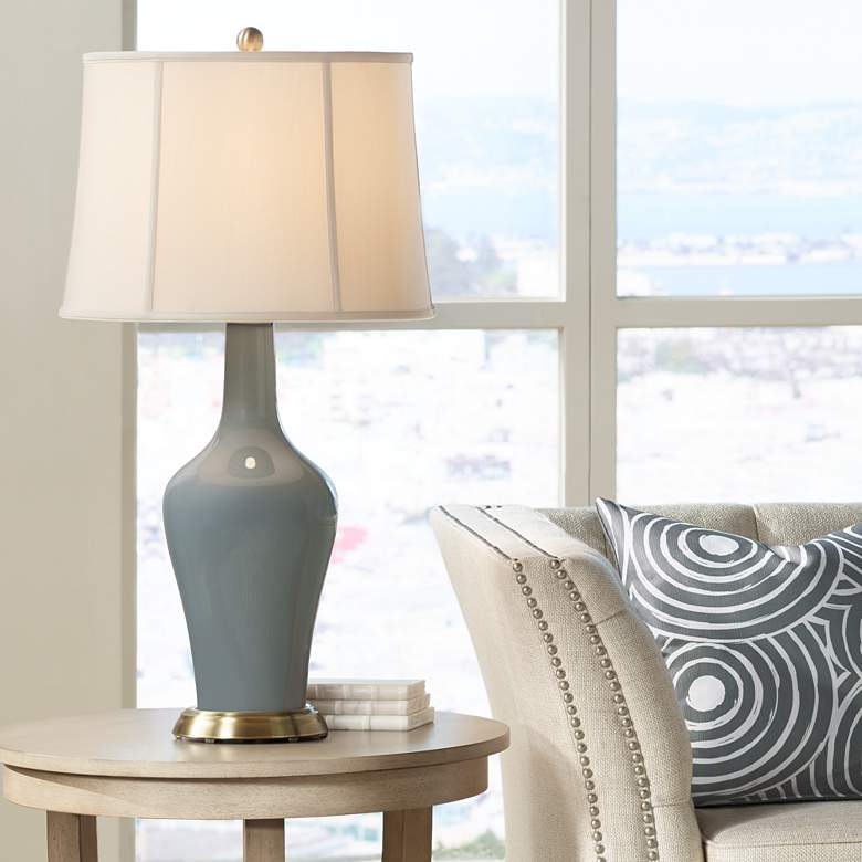 Image 1 Color Plus Anya 32 1/4" High Gauntlet Gray Glass Table Lamp