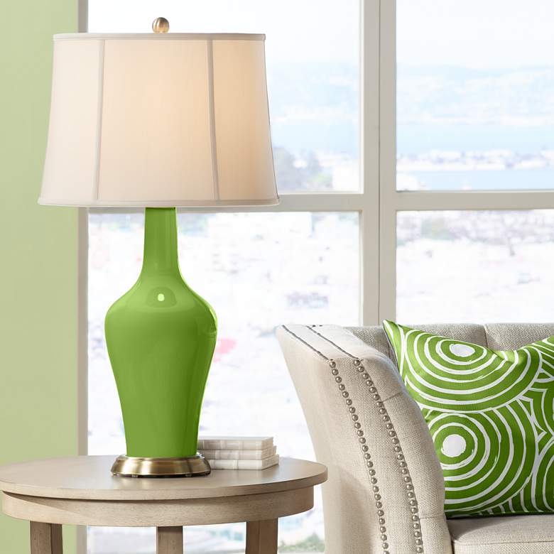 Image 1 Color Plus Anya 32 1/4" High Gecko Green Glass Table Lamp