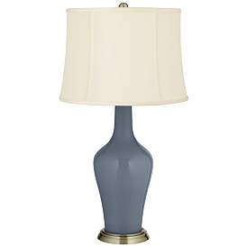 Image2 of Color Plus Anya 32 1/4" High Granite Peak Gray Glass Table Lamp