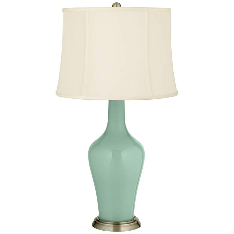 Image 2 Color Plus Anya 32 1/4" High Grayed Jade Green Glass Table Lamp