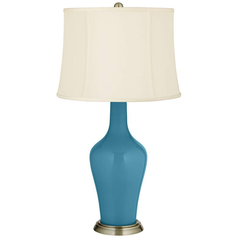 Image 2 Color Plus Anya 32 1/4" High Great Falls Blue Glass Table Lamp