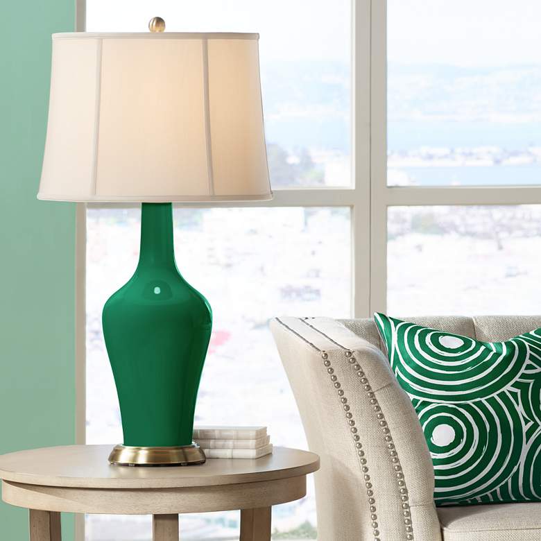 Image 1 Color Plus Anya 32 1/4" High Greens Color Glass Table Lamp