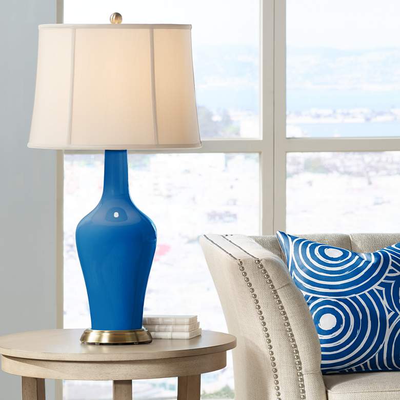 Image 1 Color Plus Anya 32 1/4" High Hyper Blue Glass Table Lamp