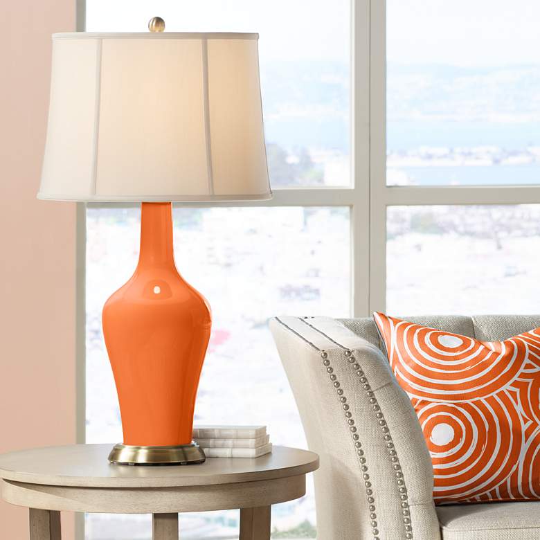 Image 1 Color Plus Anya 32 1/4" High Invigorate Orange Glass Table Lamp