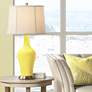 Color Plus Anya 32 1/4" High Lemon Twist Yellow Glass Table Lamp