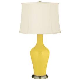 Image2 of Color Plus Anya 32 1/4" High Lemon Zest Yellow Glass Table Lamp