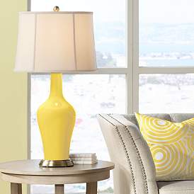 Image1 of Color Plus Anya 32 1/4" High Lemon Zest Yellow Glass Table Lamp